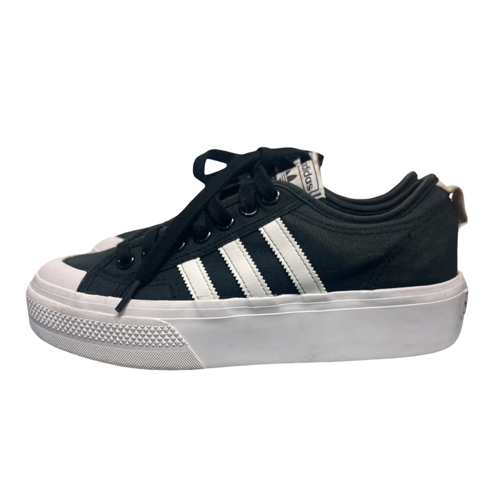 adidas Black and White Platform Sneakers